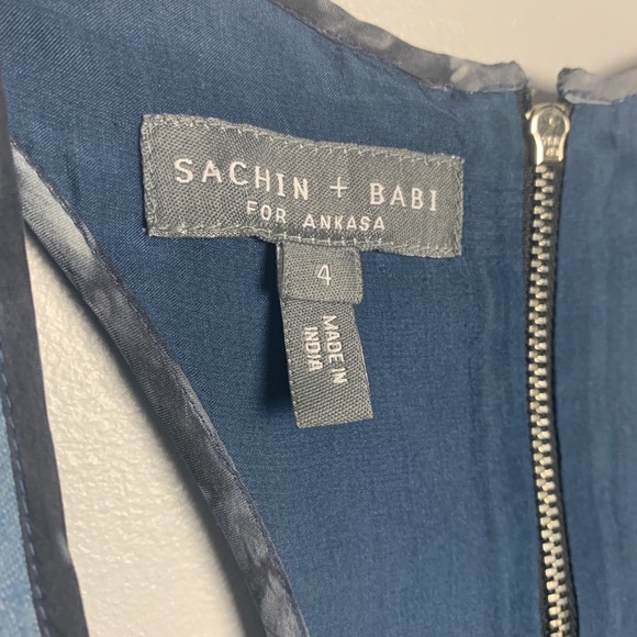 Sachin & Babi Blue Embellished Dress Sz 4 - Picture 2 of 7